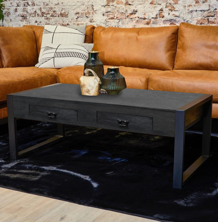 Starfurn Zwarte salontafel Boaz Black | 120 met lades