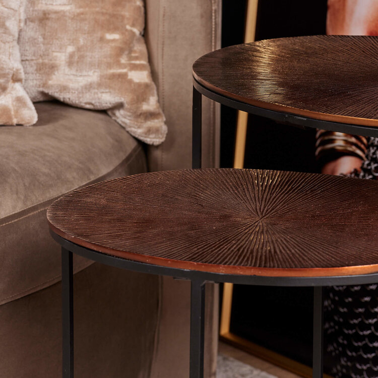 Starfurn Gouden bijzettafel set Leaves