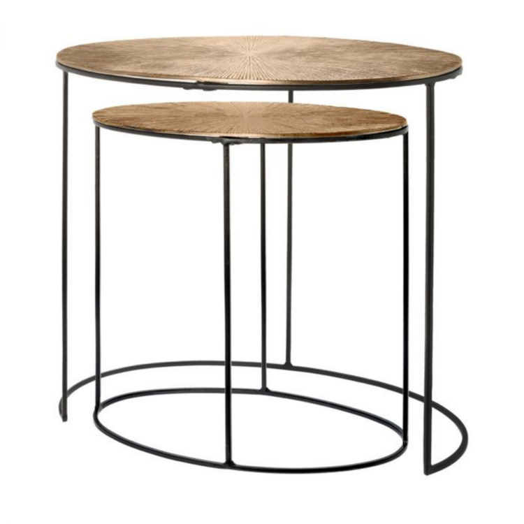 Starfurn Gouden bijzettafel set Leaves