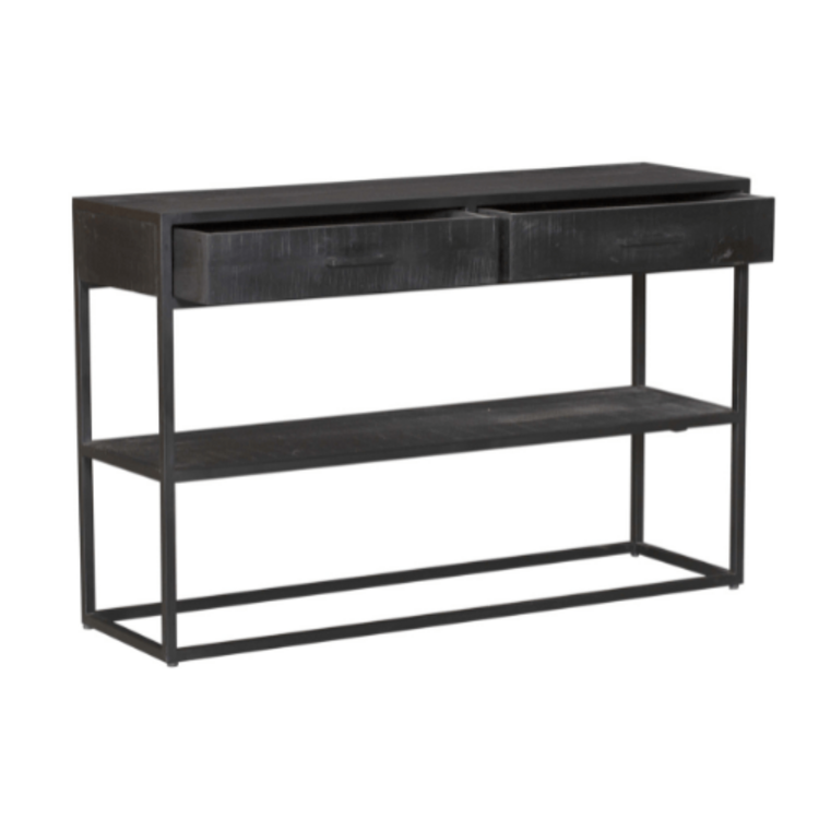 Starfurn Sidetable Denver Black | 2 lades