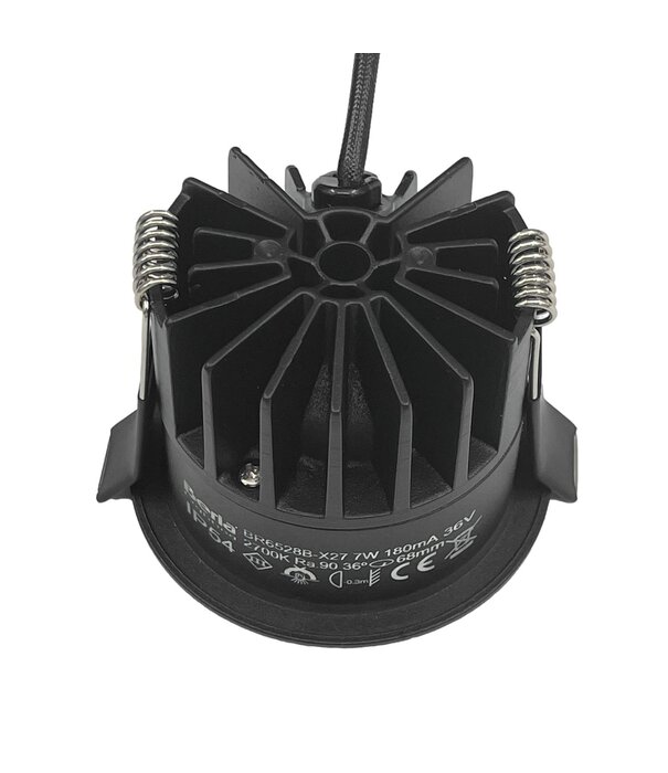 EvoLUCE Inbouwspot zwart EVOLUCE DEEP - 2700K - 650 Lumen