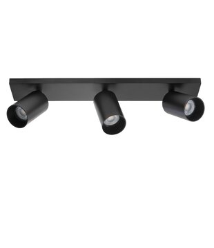 Drievoudige opbouwspot zwart  - HELIOS GU10