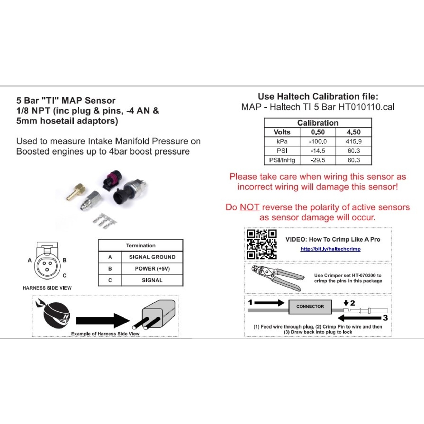 Haltech 5 Bar "TI" MAP Sensor