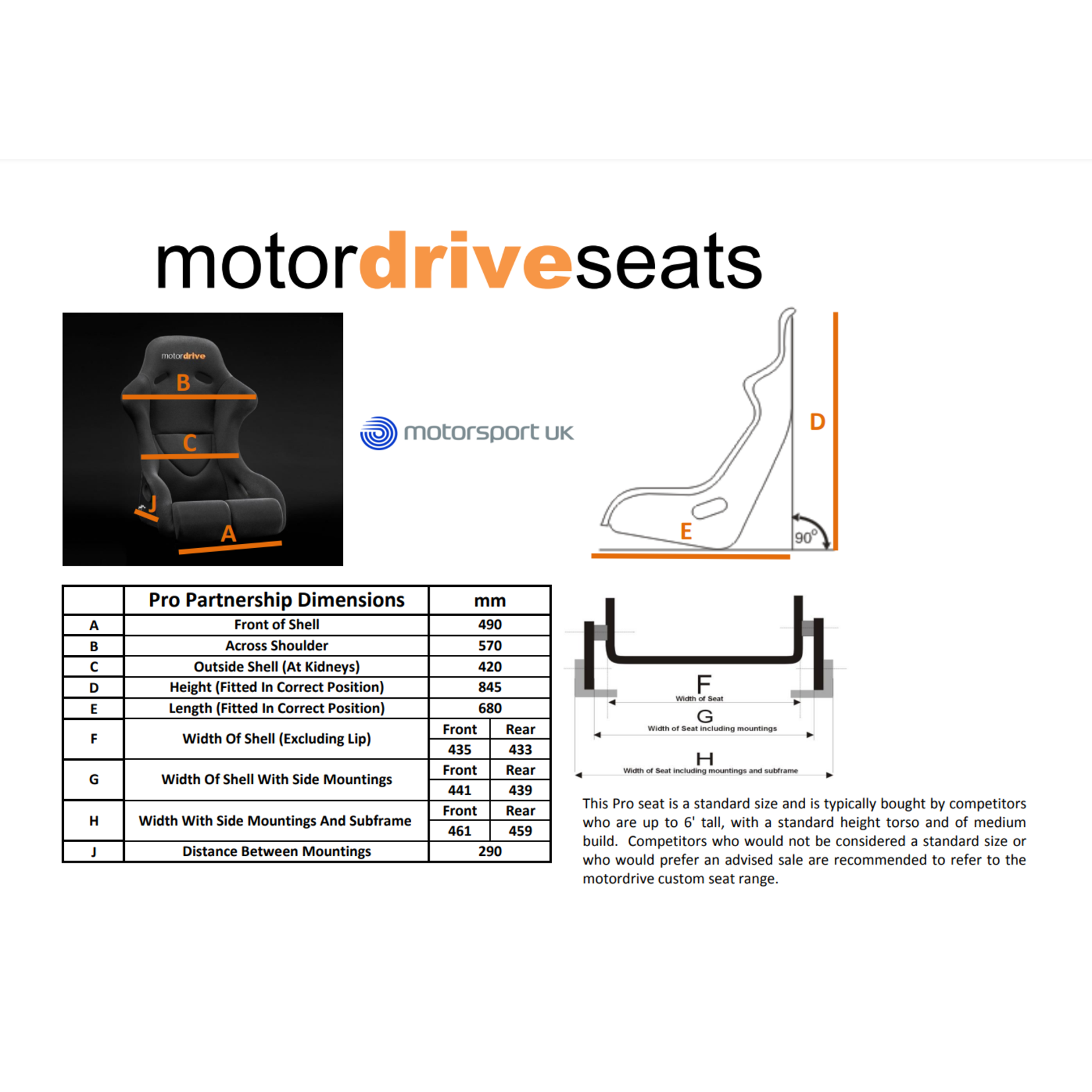 Motordrive Partnership Series Pro kuipstoel