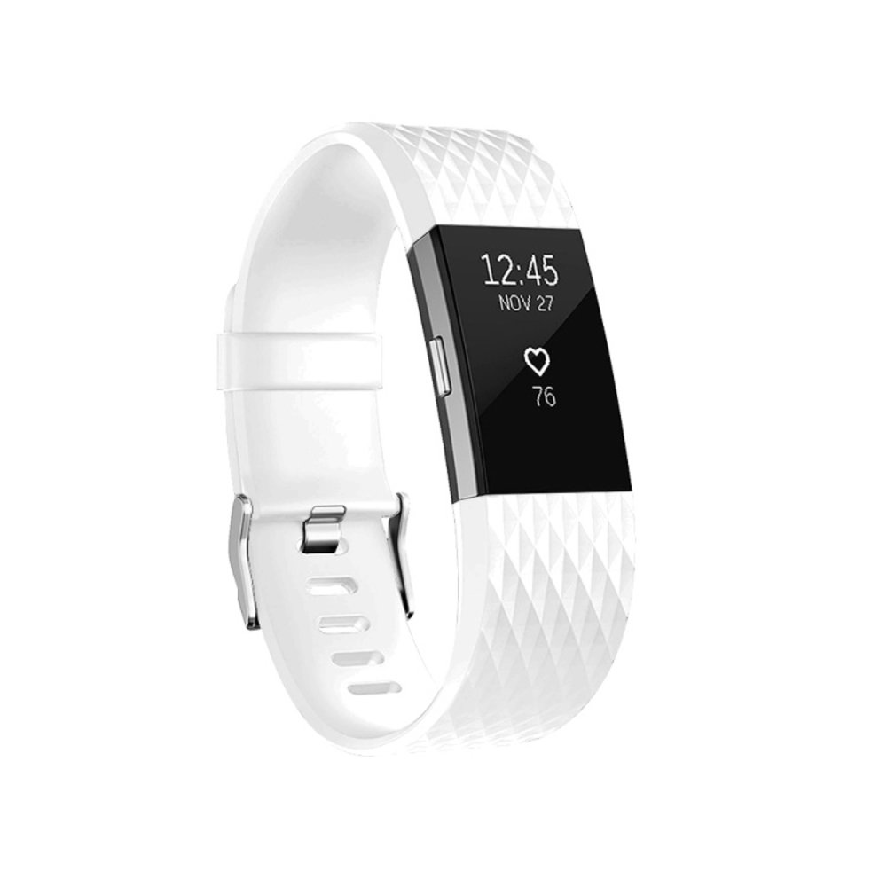 Zakje vuilnis wond Bandje voor Fitbit Charge 2 - wit (M/L) - Smartwatch bandjes en accessoires  | Intercella