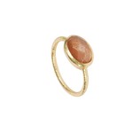 Scout handmade goods Ring Pfirsich Mondstein Facetted Oval Large 6 vergoldet