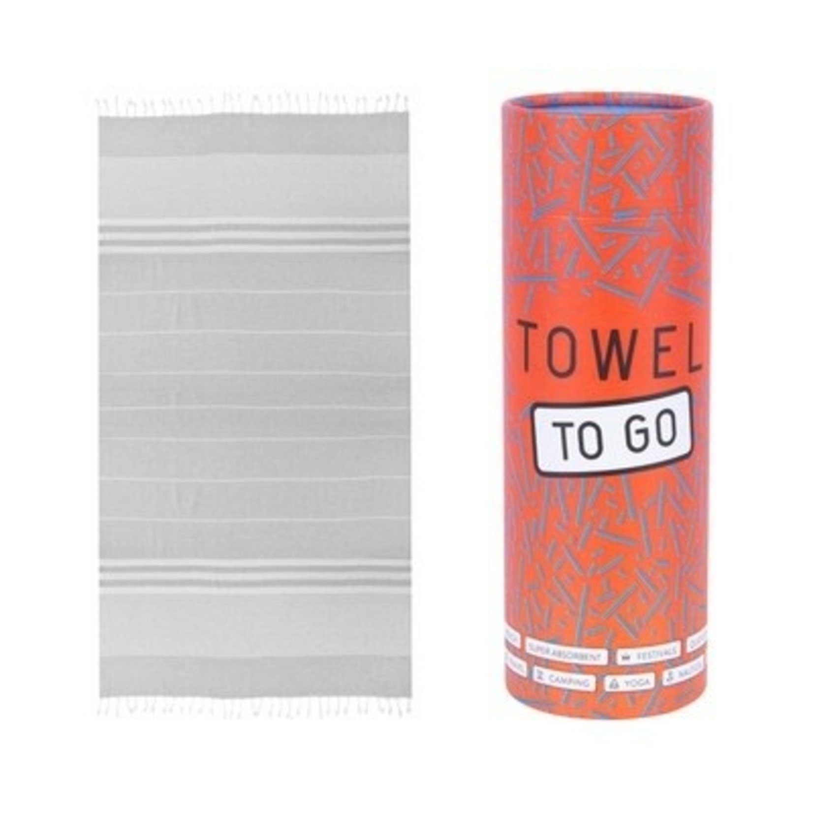 TOWEL TO GO Towel to go Malibu grey 100%BW oeko tex