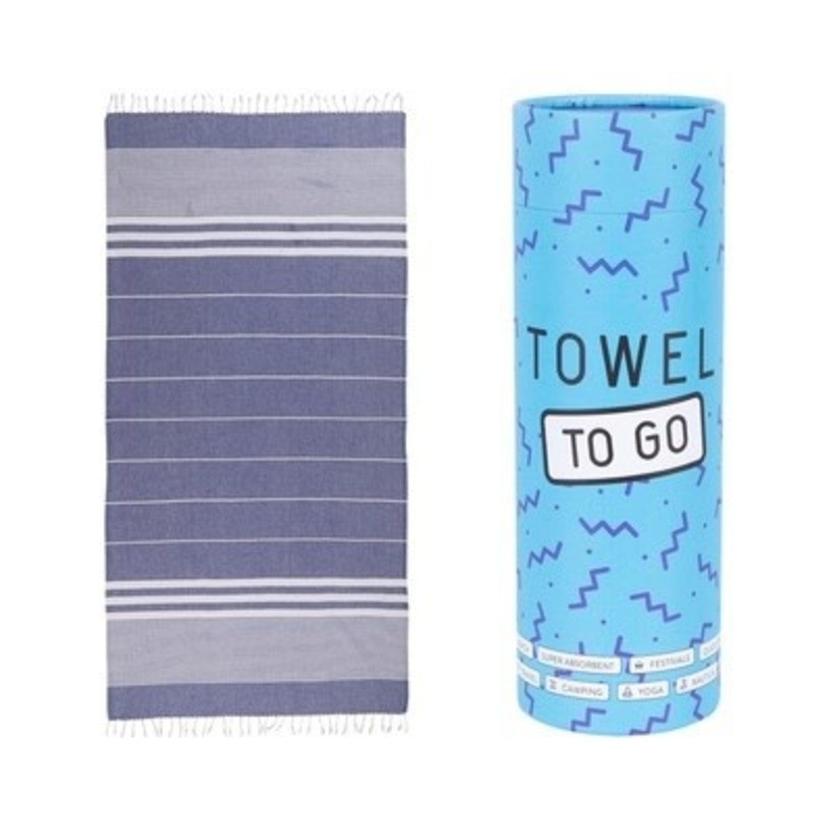 TOWEL TO GO Towel to go Malibu blue 100%BW oeko tex