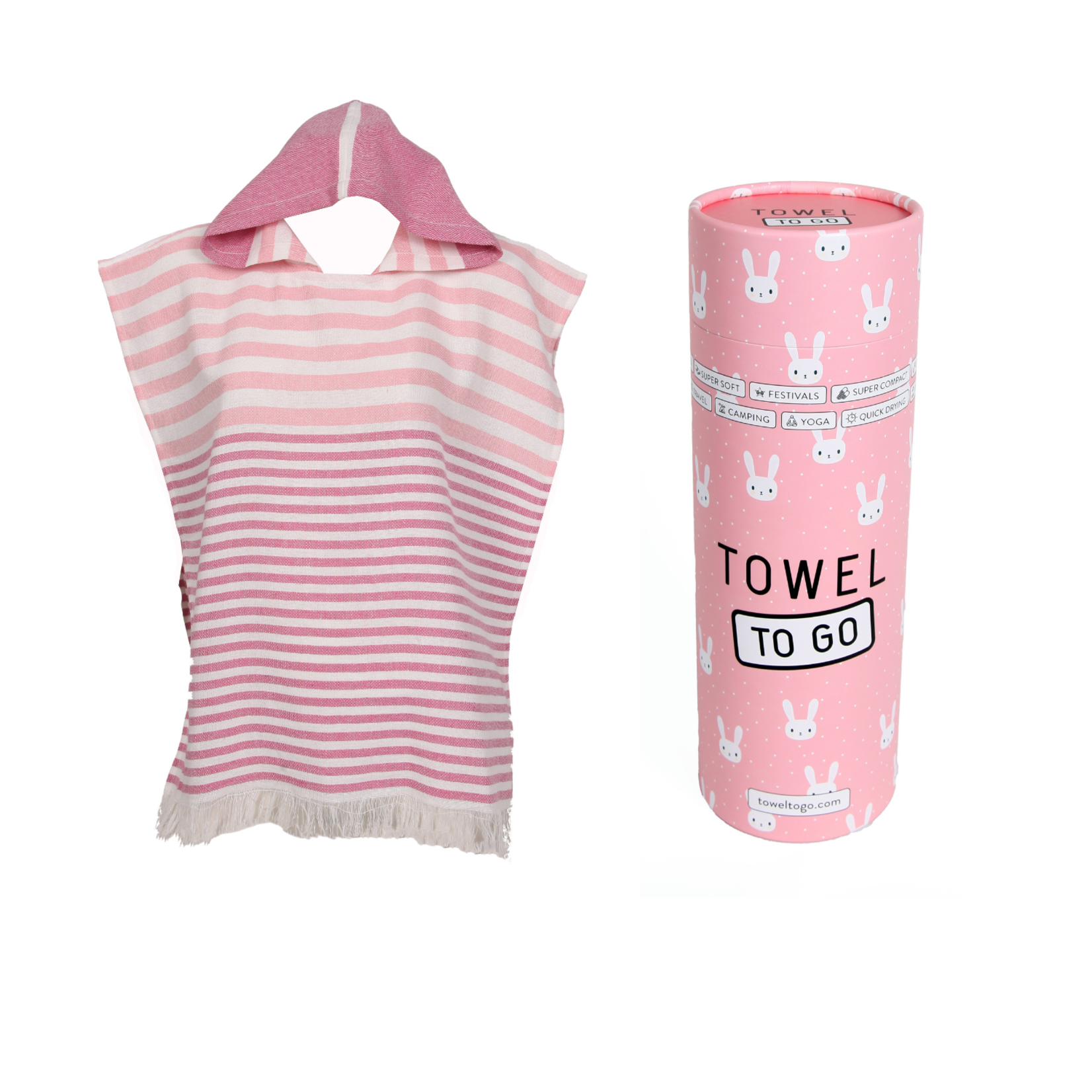 TOWEL TO GO Playa Kids Poncho pink