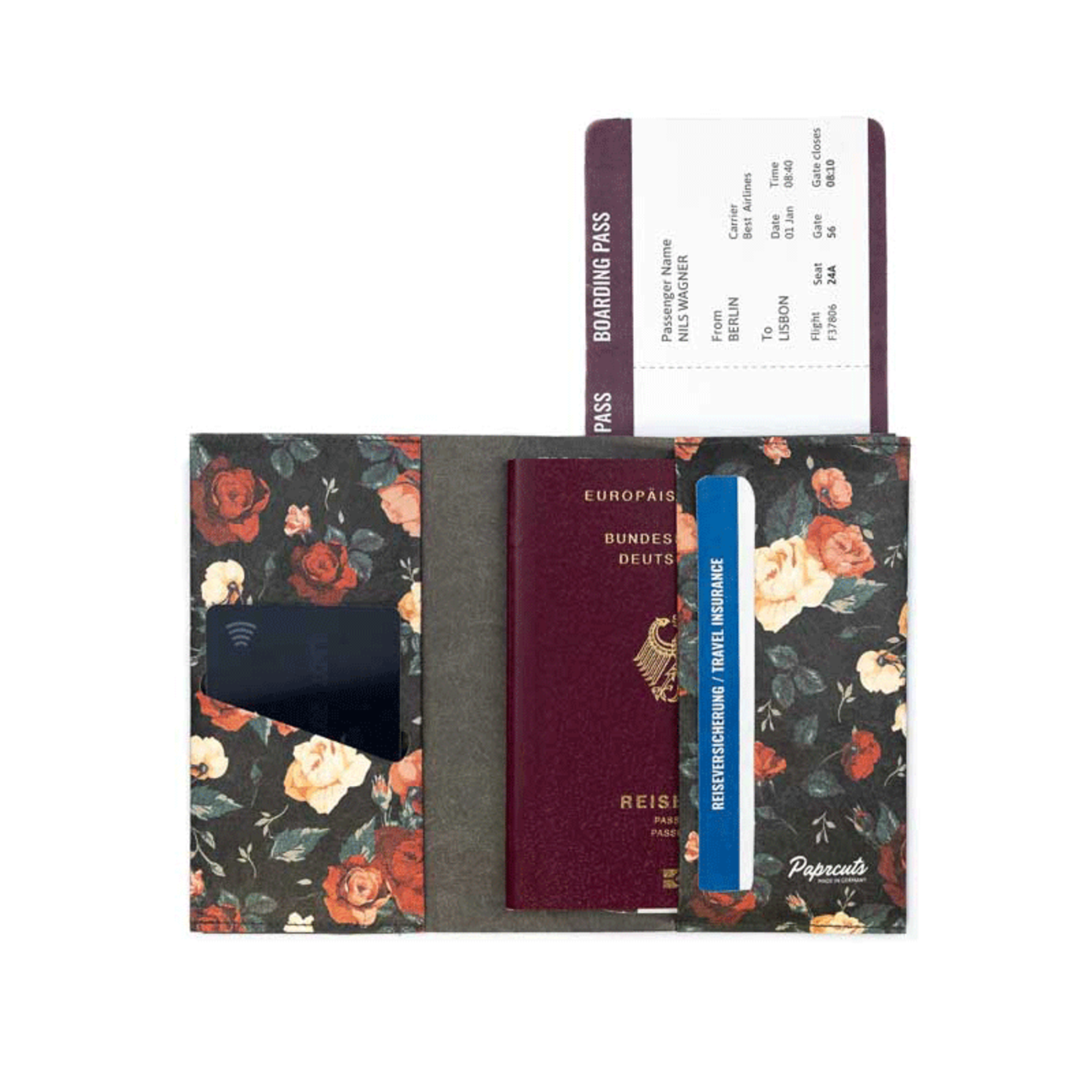 Paprcuts Reisepass Cover - Flowers Tyvek