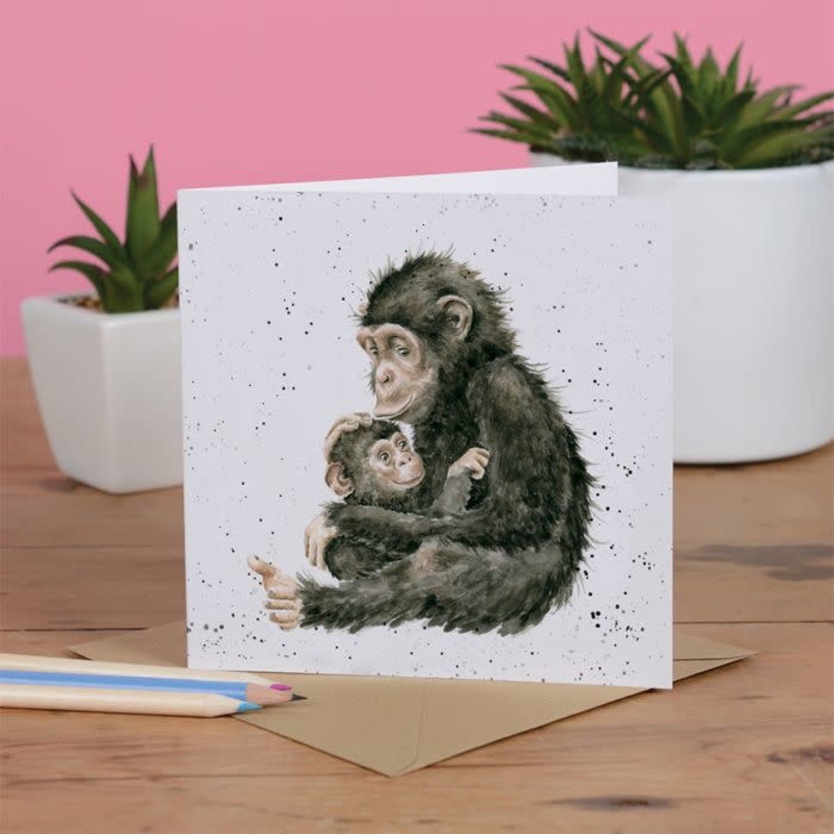 Wrendale Design Karte Monkey Hugs