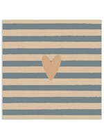 ARTEBENE Serviette Organics Herz Streifen Grau