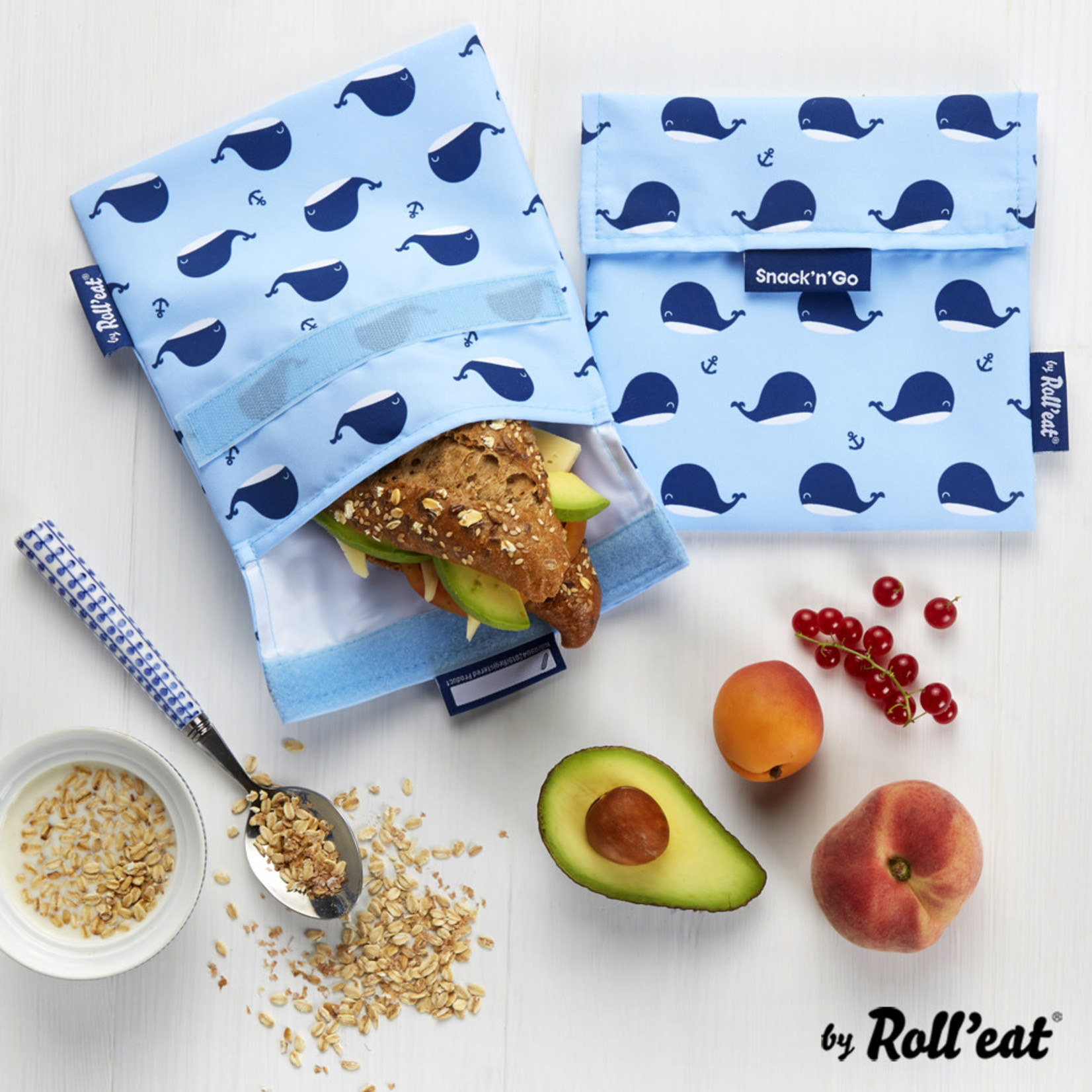 Roll'Eat Snack`n Go Lunch Bag Animals Whales