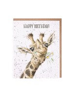 Wrendale Design Karte 'Birthday Flowers' giraffe