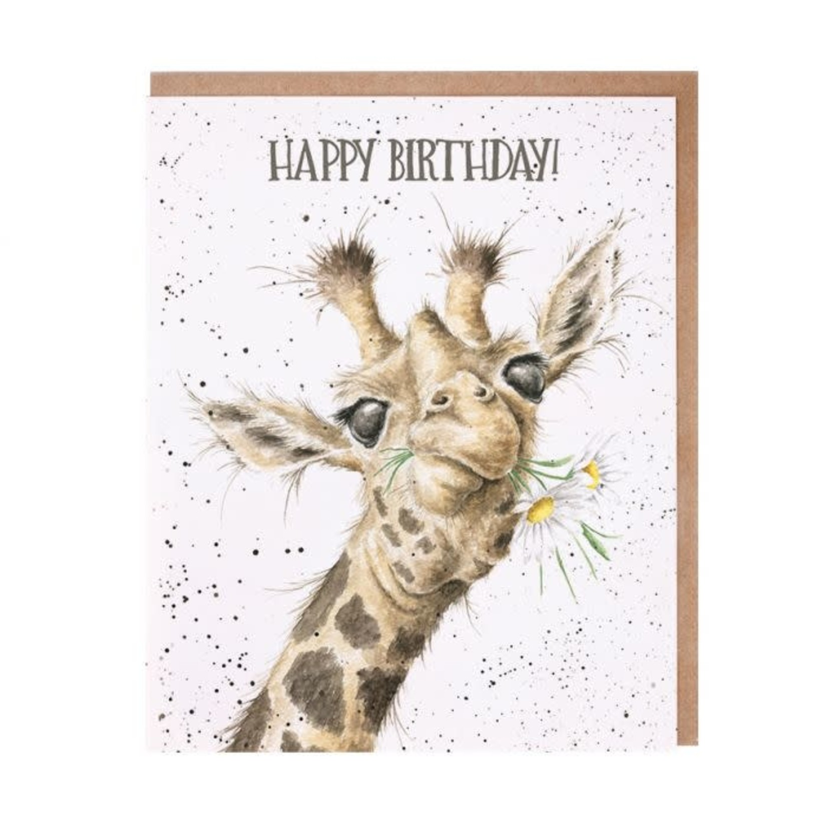 Wrendale Design Karte 'Birthday Flowers' giraffe