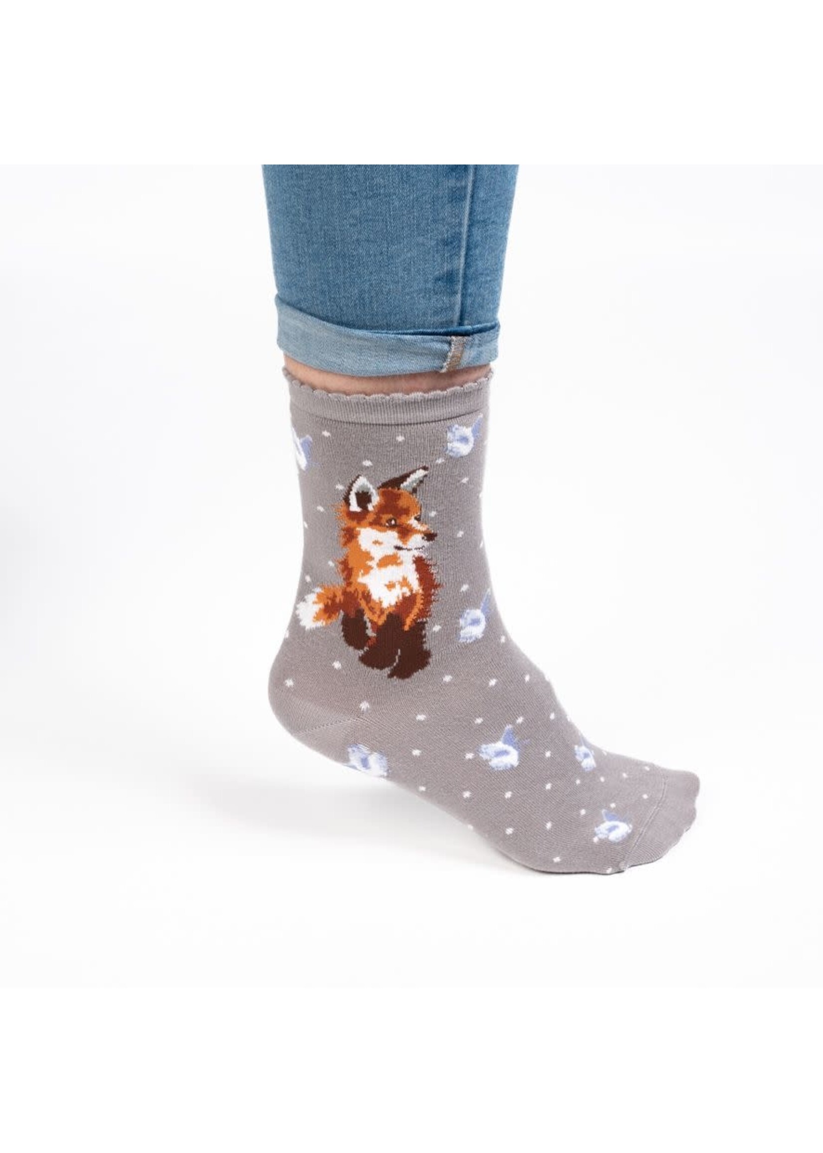 Wrendale Design Fox Sock - Born to be Wild 100% Ökotex Bambus