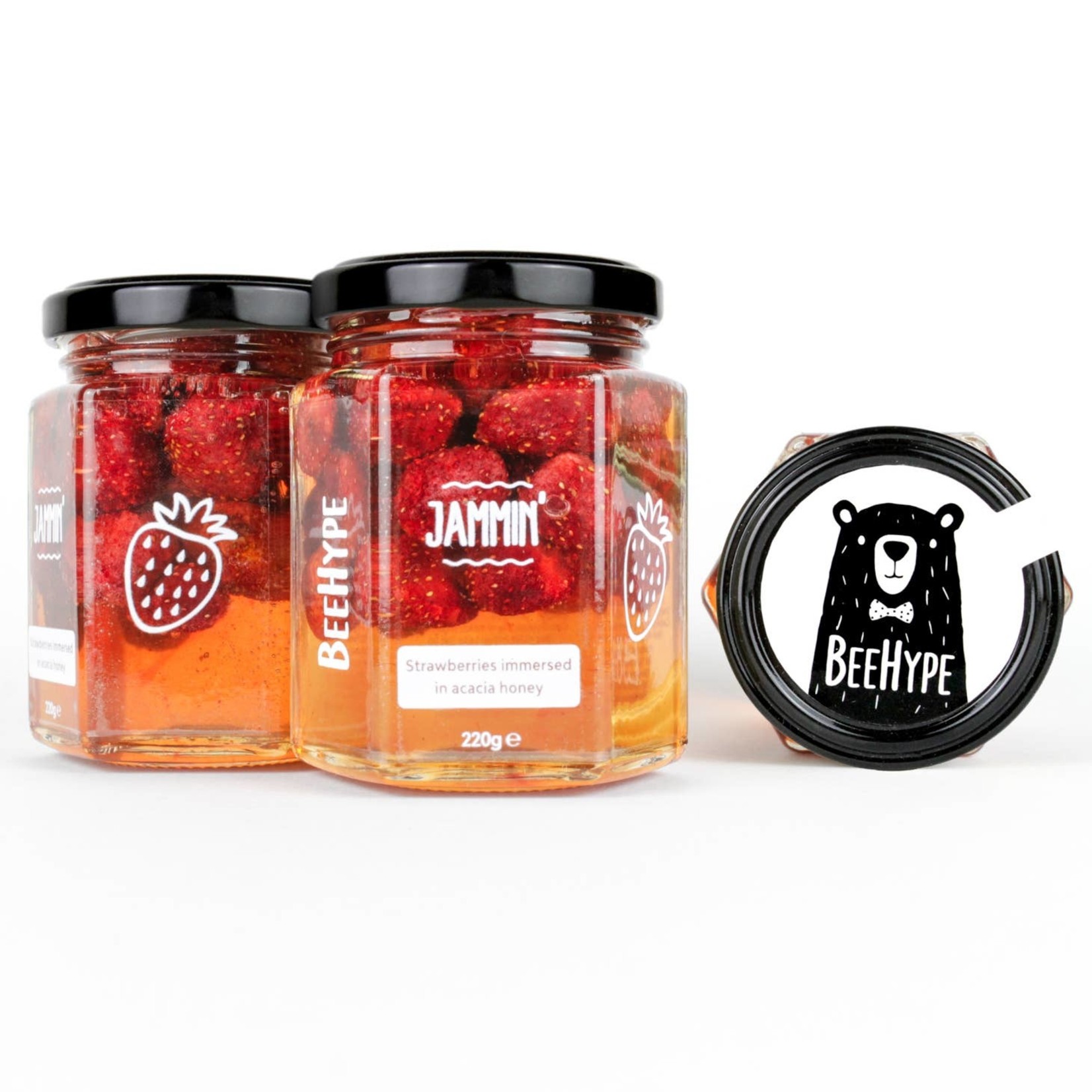 BeeHype Jammin' In Akazienhonig konservierte Erdbeeren  220gr