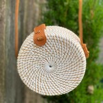 Rattan Roundy Tasche weiss 20cm