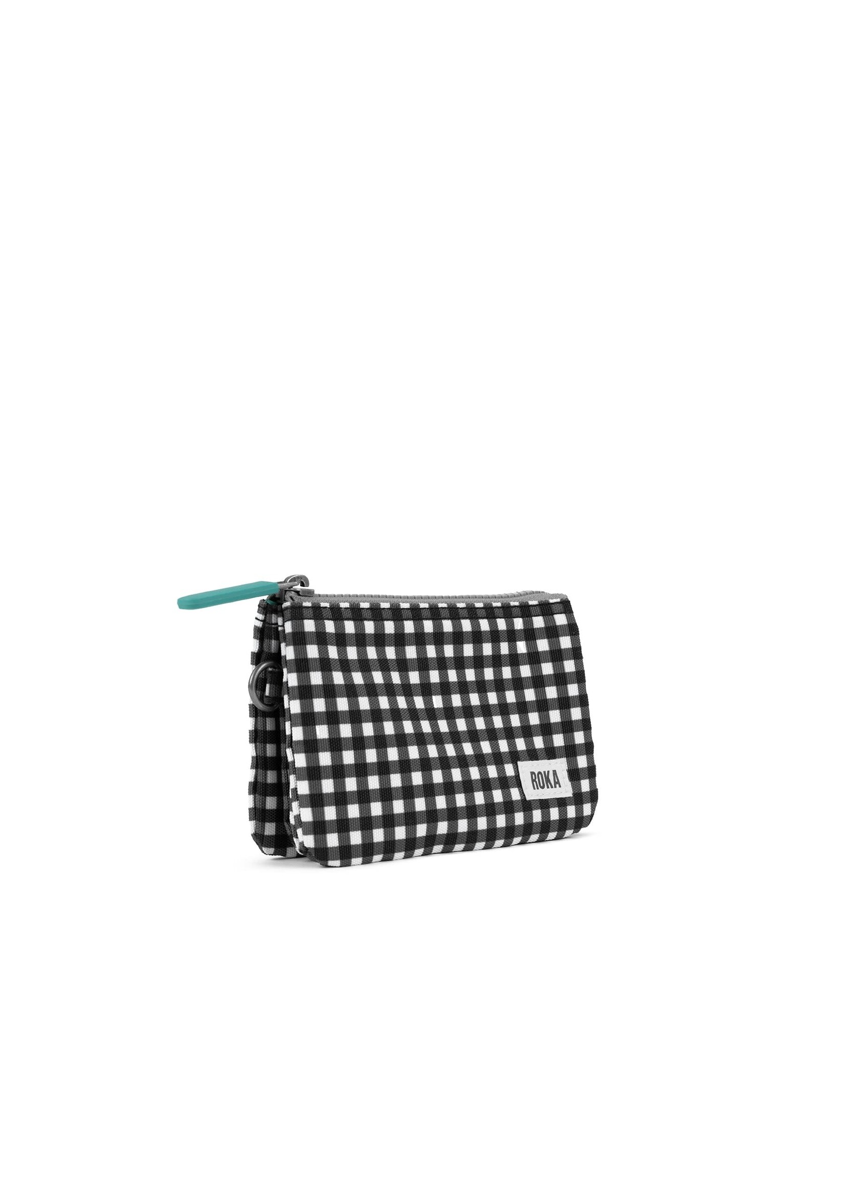 ROKA London Carnaby Small Sustainable Canvas Black & White Gingham