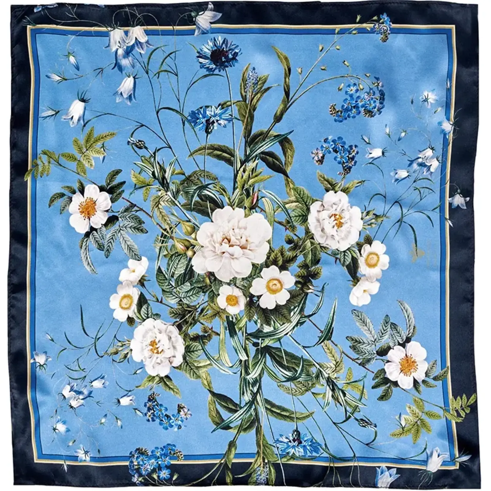 Koustrupco Seidenschal Blue Flower Garden Hellblau - 50x50