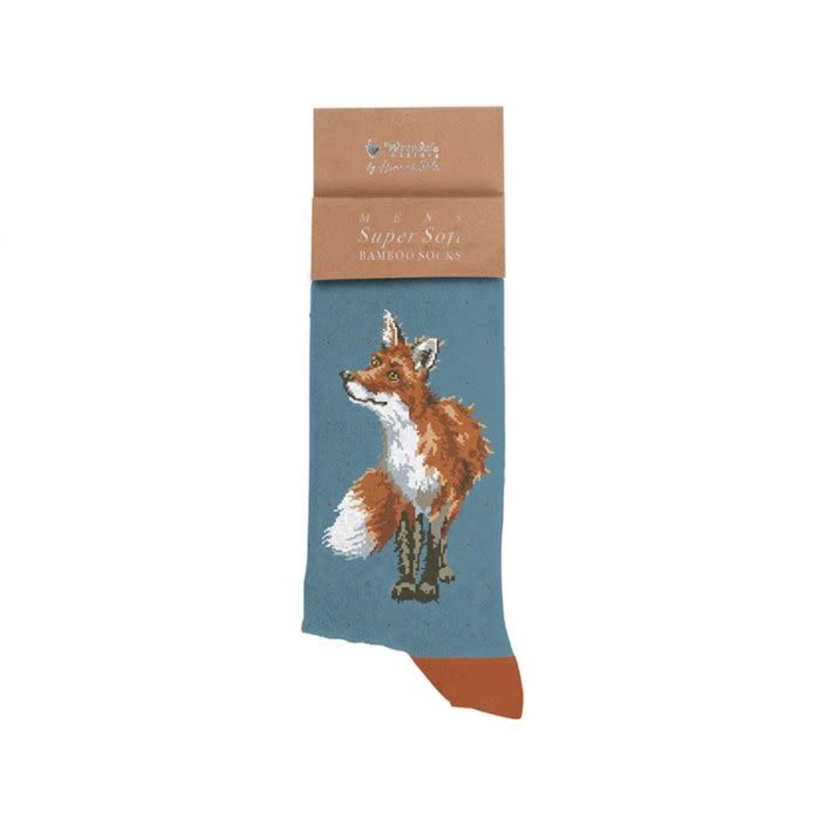 Wrendale Design Socken für den Mann - Fox Men's Sock - Bright Eyed and Bushy Tailed