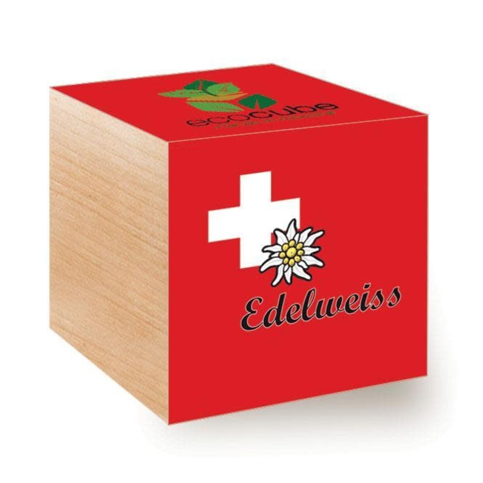 FEEL GREEN Ecocube Edelweiss Swiss - Pflanzen im Holzwürfel