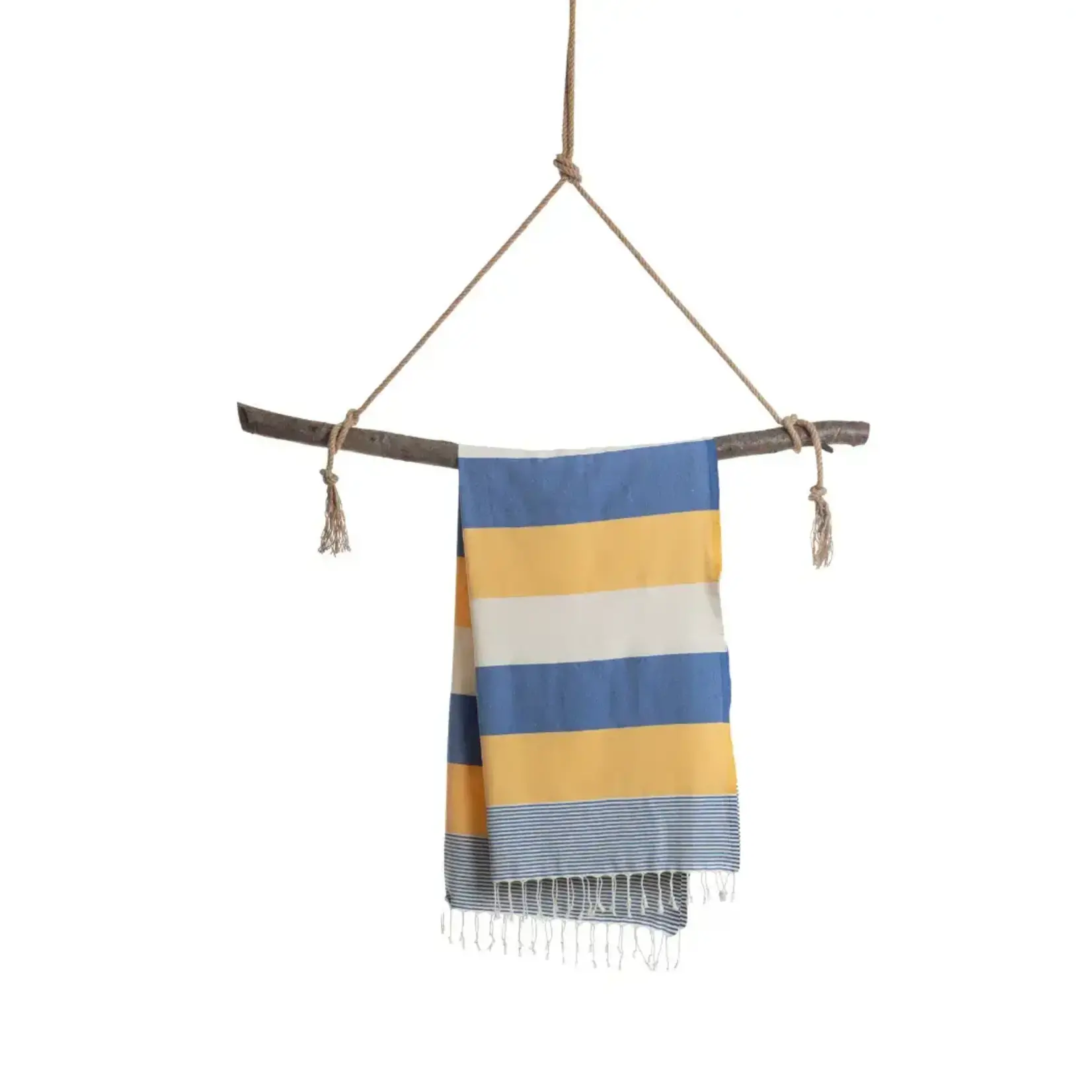 TOWEL TO GO Hamamtuch Palermo Blau - Gelb