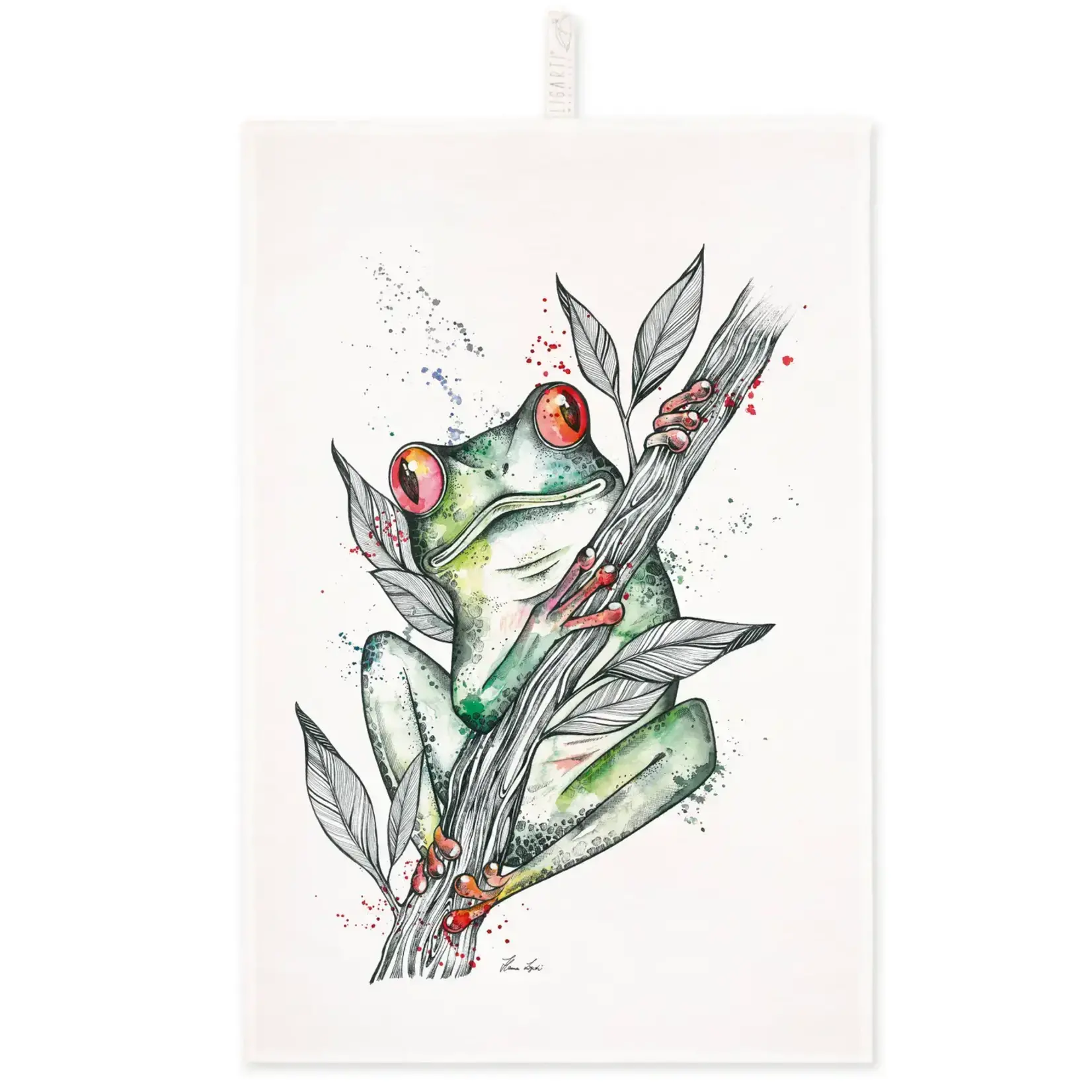 ligarti Geschirrtuch [Halbleinen] Frosch