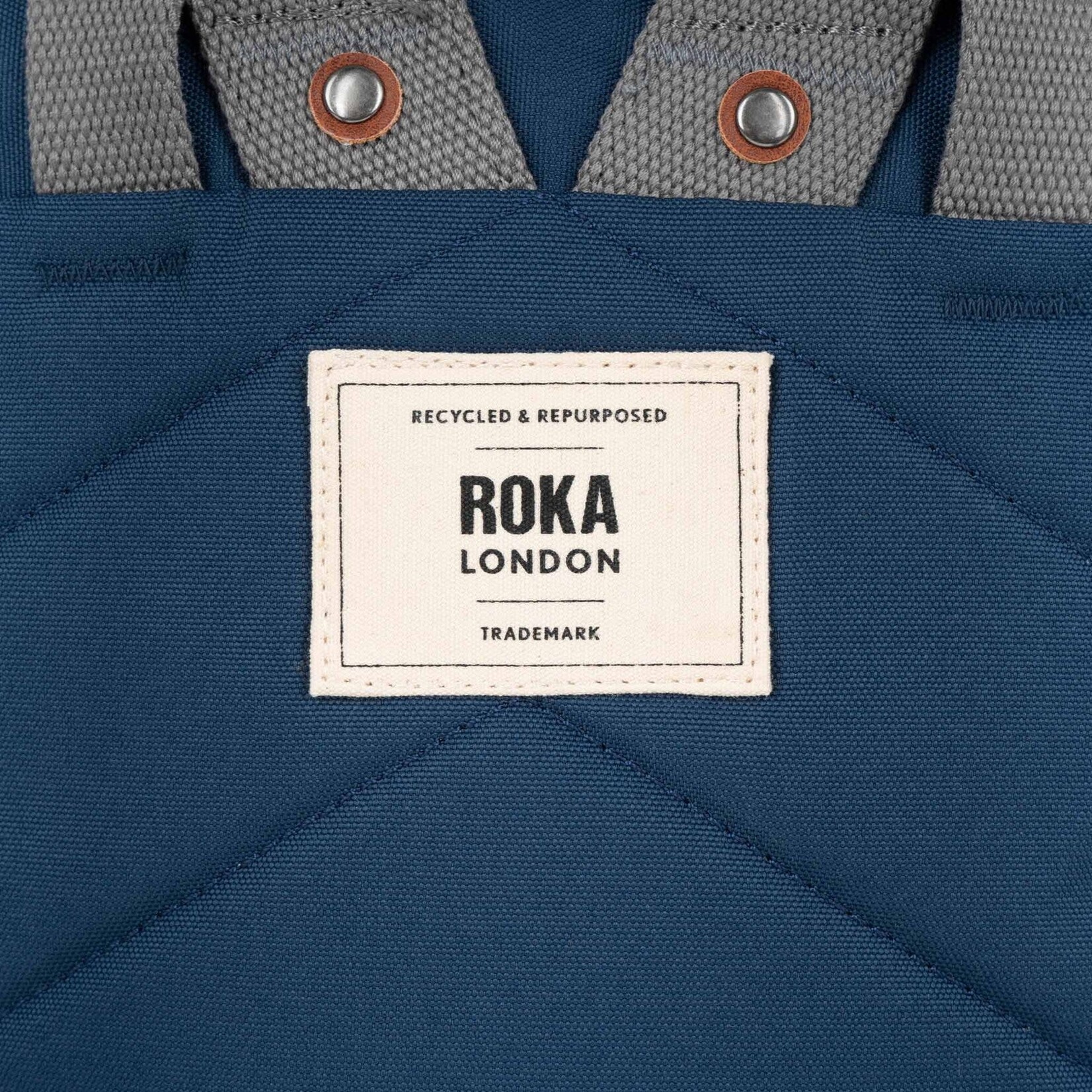 ROKA London Finchley A Deep Blue Recycled Canvas 12-15 recycled bottles