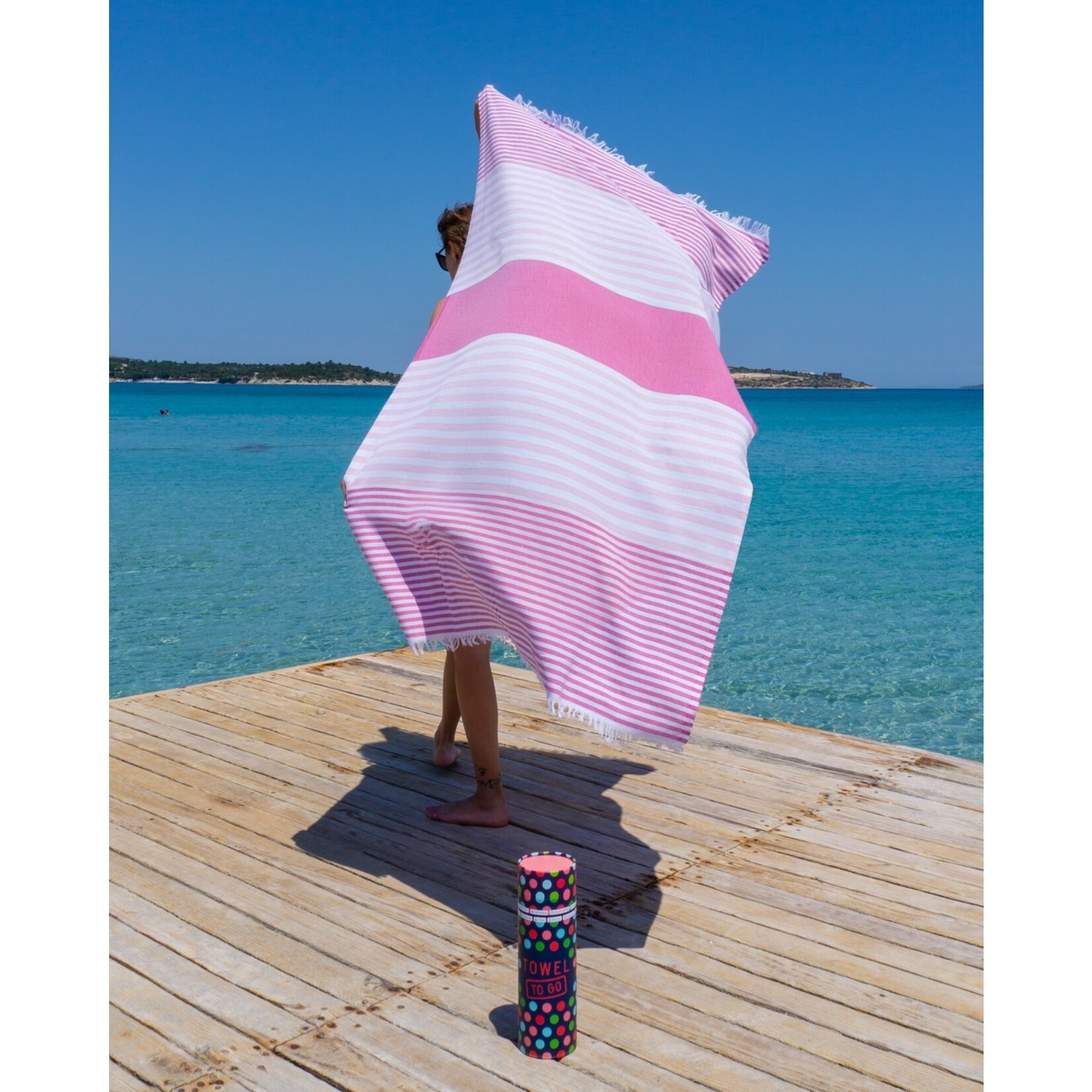 TOWEL TO GO Hamamtuch Bali, Fuchsia/Pink