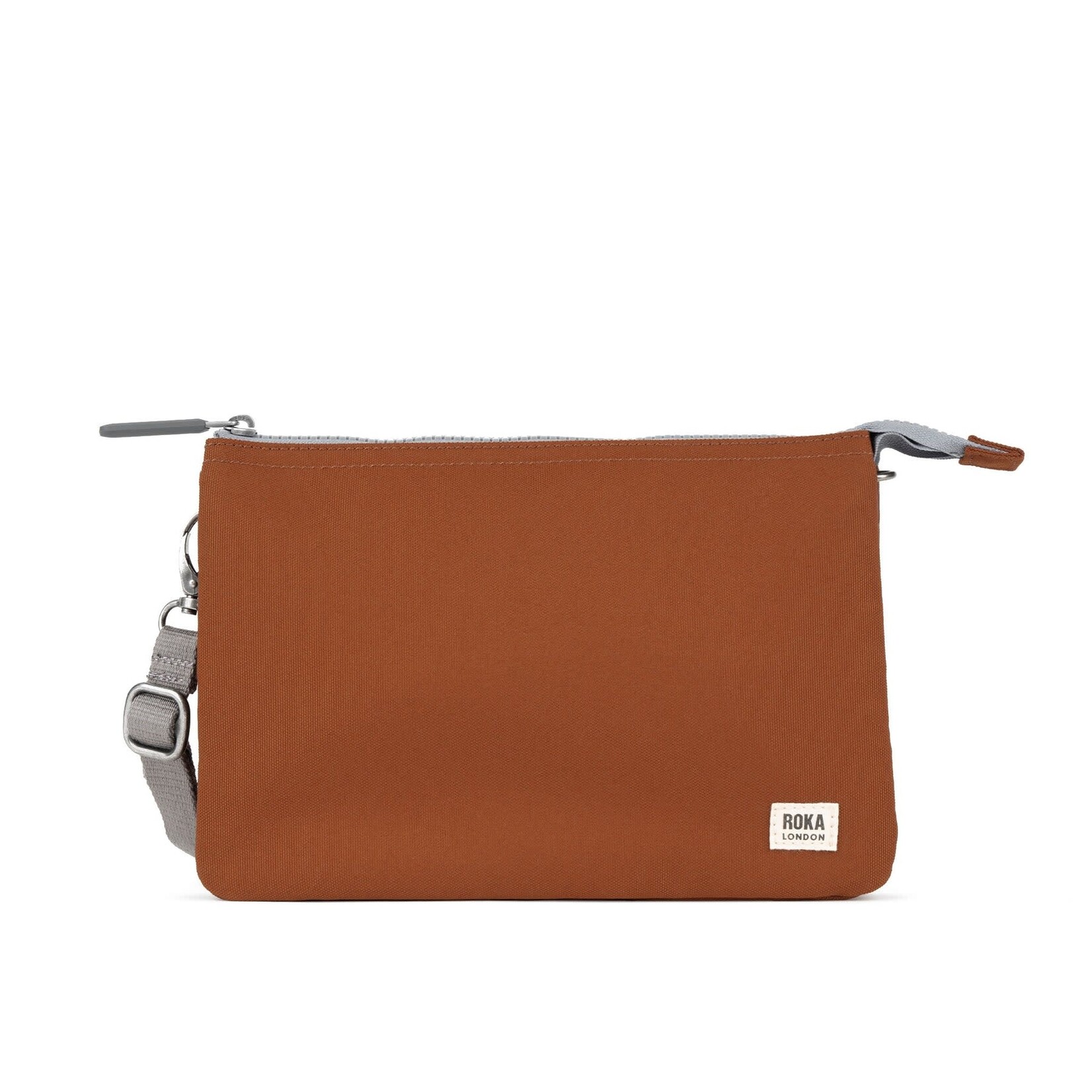 ROKA London Carnaby Crossbody XL Recycled Canvas Bran