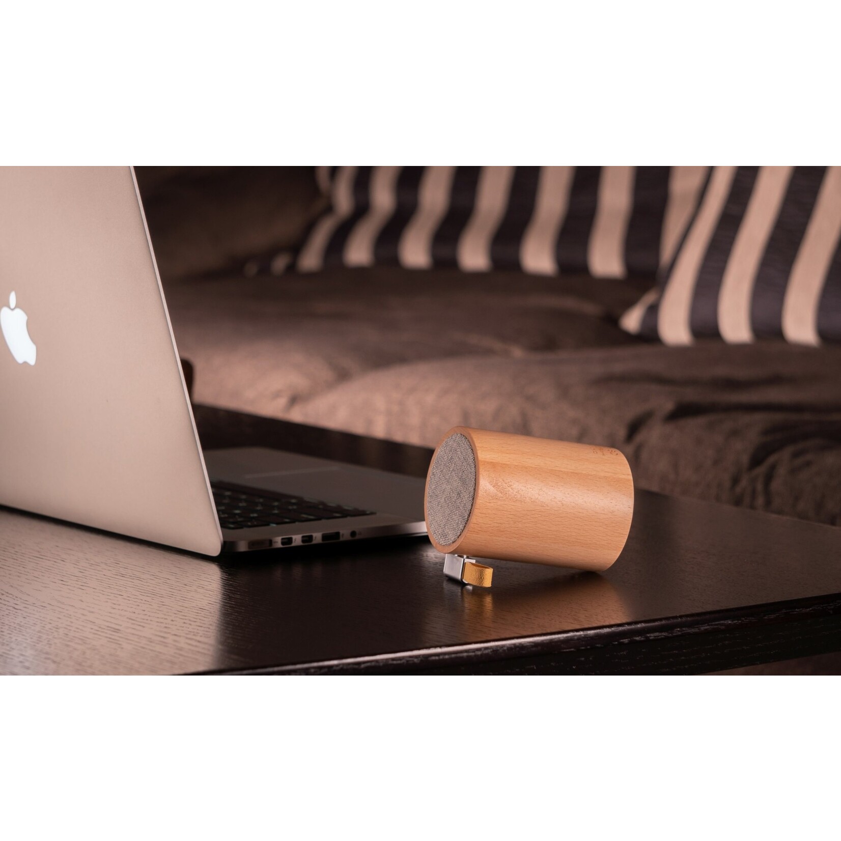 Gingko Design Drum Light Bluetooth Speaker - Beech Wood