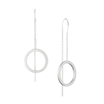 PROTSAAH Ohrring Shimmering Disks Circle Threader Silber