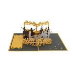 3D Pop-up-Karte Happy Birthday Party gold
