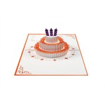 3D Pop-up-Karte Geburtstagstorte 2 orange Happy Birthday