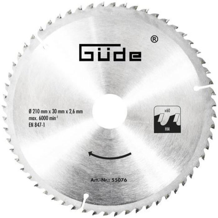 G√ºde G√ºde zaagblad 210x30 mm 60 Tands HM