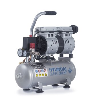 Hyundai 550 Watt Silent Compressor 8 Liter – Olievrij, 8 Bar Werkdruk | HY-AC550-8S