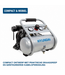 Hyundai 750 W Silent Compressor met 8 Liter Tank – 9 Bar, Olievrij en 49 dB(A) | SAC75008