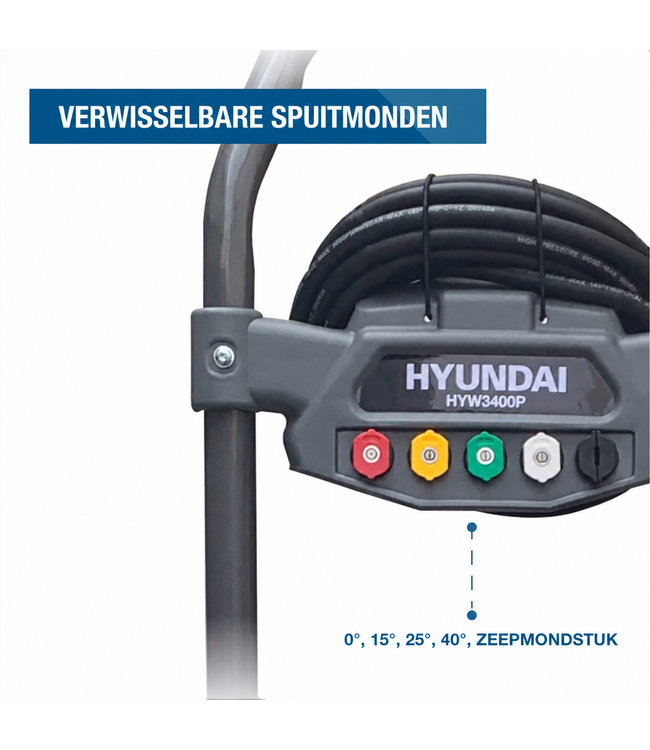 Hyundai 234 Bar Benzine Hogedrukreiniger – 3,7 kW, 9 l/min | HYW3400P
