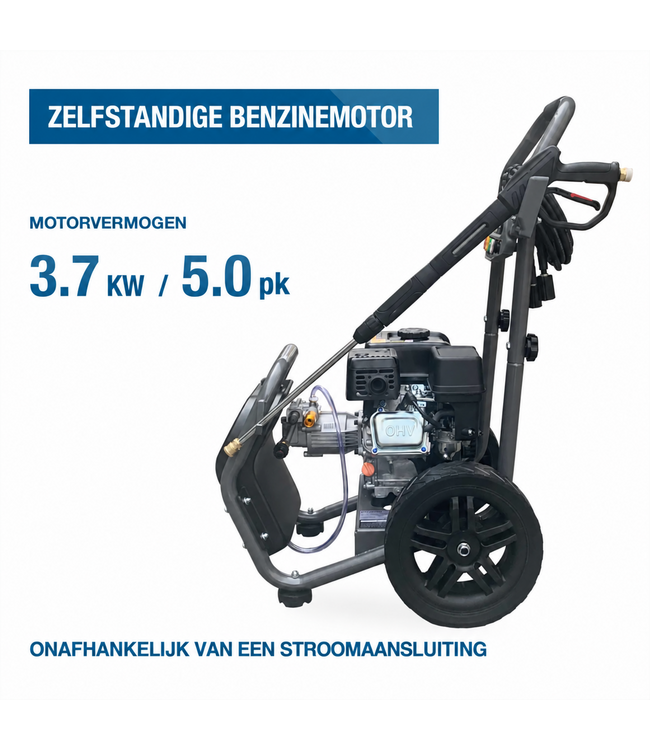 Hyundai 234 Bar Benzine Hogedrukreiniger – 3,7 kW, 9 l/min | HYW3400P