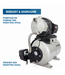 Hyundai 1200 Watt Hydrofoorpomp – 5000 l/u, 50 m Opvoerhoogte en 19 L RVS Drukvat | HWW12050-IN