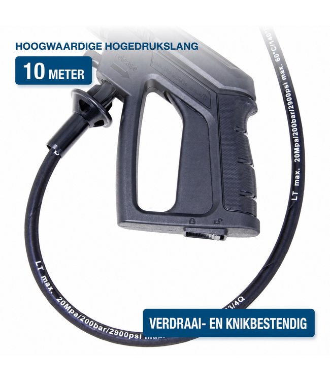 Hyundai 2000 Watt Elektrische Hogedrukreiniger – 160 Bar, 10 m Slang en Slanghaspel | HPW2000CE