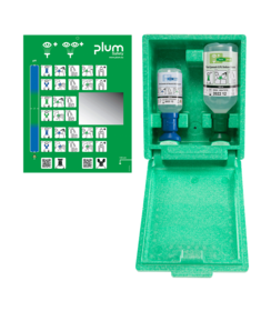 Trousse de rinçage oculaire PLUM 1x200 ml pH neutre + 1x500 ml solution saline