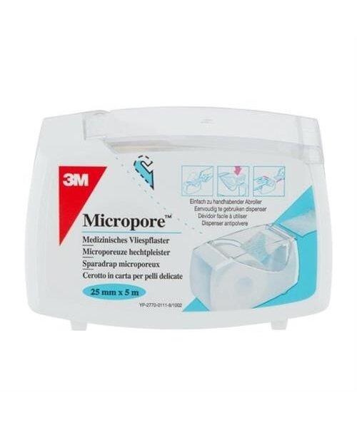 Pansement microporeux 3M™ 2,5 cm x 9,14 m avec distributeur