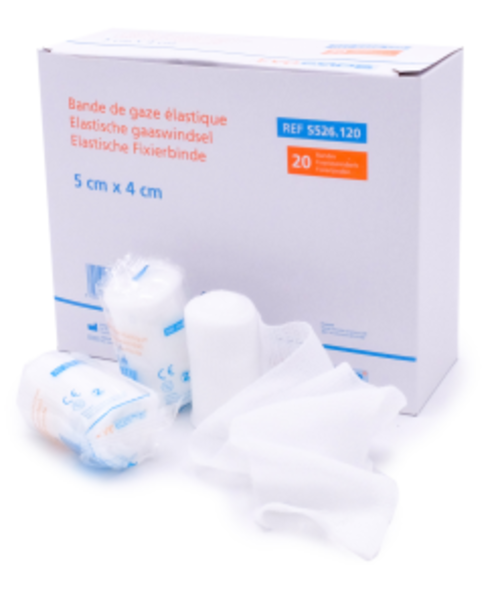 Evocare  Evocare bandage élastique en gaze 5 cm x 4 m / par boîte