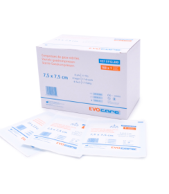 Evocare compresse de gaze 7,5 x 7,5 cm stérile