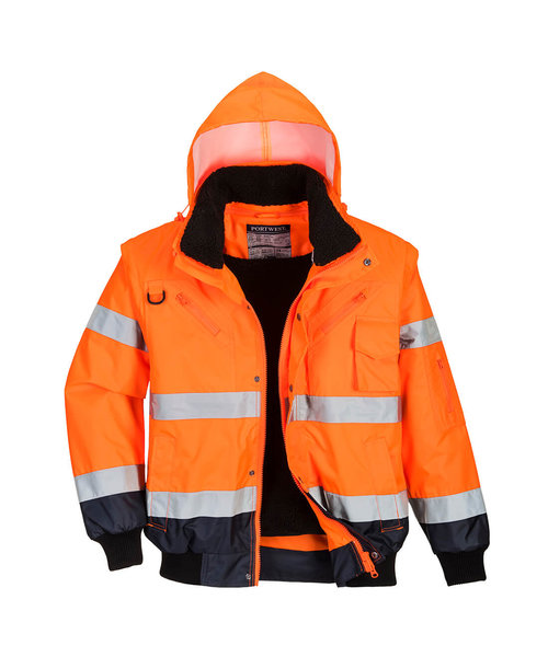 Portwest PORTWEST Veste bomber haute visibilité orange/marine