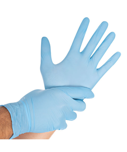 HygoStar Gants en nitrile SAFE LIGHT sans poudre, couleur bleue