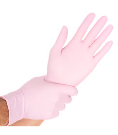 Gants en nitrile SAFE LIGHT sans poudre, couleur rose
