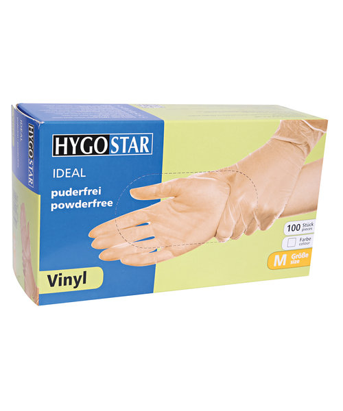 HygoStar Gants en vinyle IDEAL sans poudre, blancs